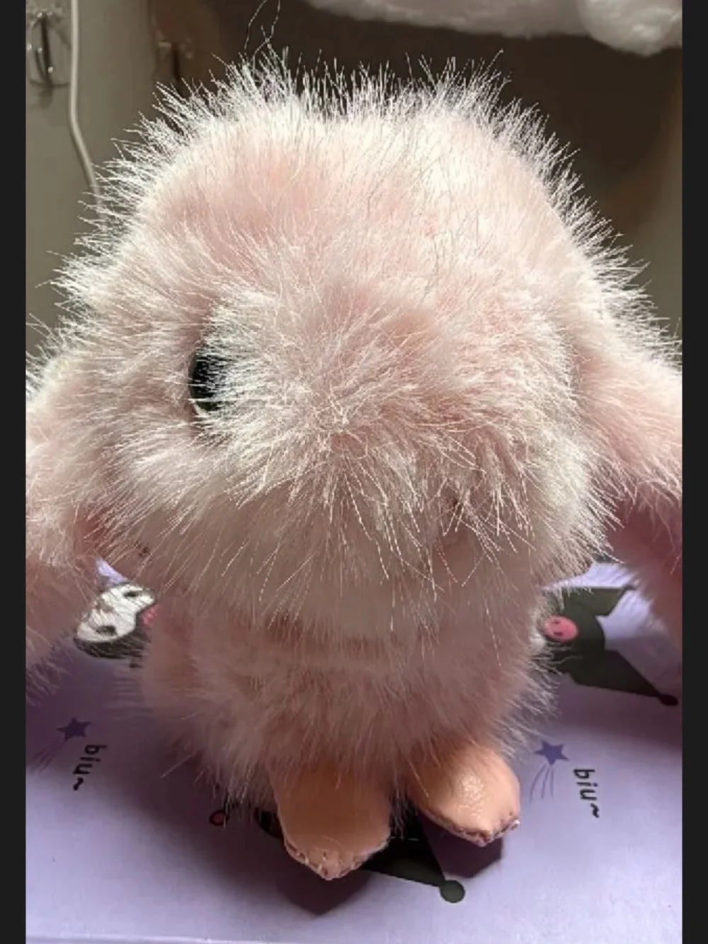 Plush Pink Bunny Keychain Accessory three colors to choose from